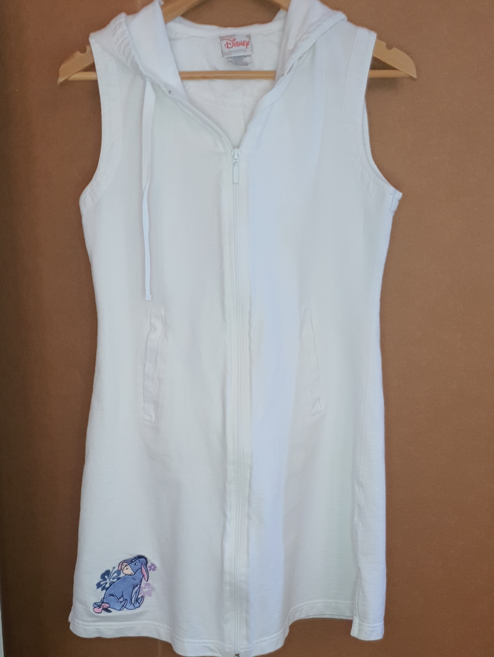 Disney White Hooded Coverups Dress with Eeyore Embroided S/M + FREE GIFT